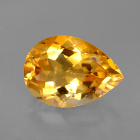Citrino amarelo natural 5,19ct, formato de pêra, VVS