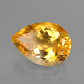 Citrino amarelo natural 5,19ct, formato de pêra, VVS