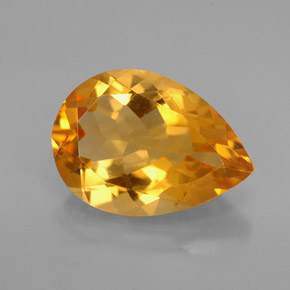 Citrino amarelo natural 4,84ct, formato de pêra, VVS-VS