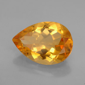 Citrino amarelo natural 4,84ct, formato de pêra, VVS-VS