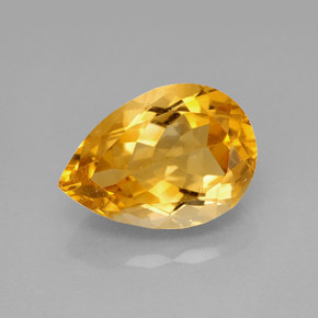 Citrino amarelo natural 5,09ct, formato de pêra, VVS