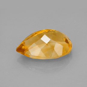 Citrino amarelo natural 5,09ct, formato de pêra, VVS