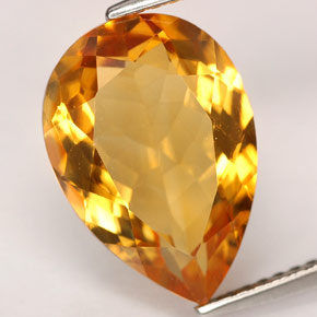 Citrino amarelo natural 4,50ct, formato de pêra, IF
