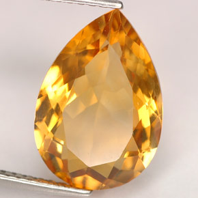 Citrino amarelo natural 4,50ct, formato de pêra, IF