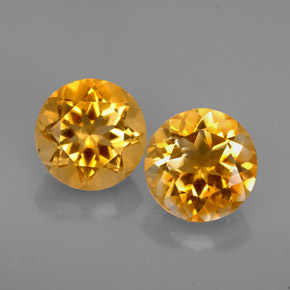 Pedras preciosas de citrino amarelo natural de  ct, corte redondo, VVS-VS