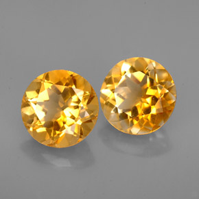 Pedras preciosas de citrino amarelo natural de  ct, corte redondo, VVS-VS