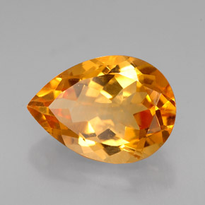 Citrino amarelo natural 5,08ct, formato de pêra, VVS