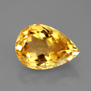 Citrino amarelo natural 5,82ct, formato de pêra, VVS