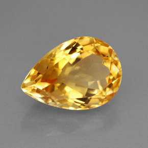 Citrino amarelo natural 5,82ct, formato de pêra, VVS
