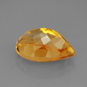 Citrino amarelo natural 5,82ct, formato de pêra, VVS