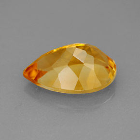 Citrino amarelo natural 4,91ct, formato de pêra, VVS-VS