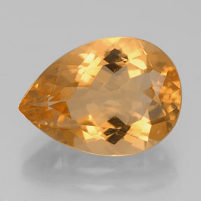 Citrino amarelo natural 4,63ct, formato de pêra, VVS-VS