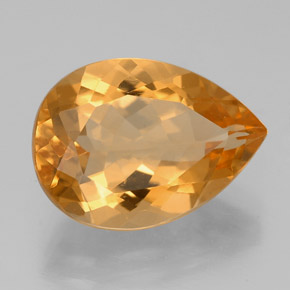 Citrino amarelo natural 4,63ct, formato de pêra, VVS-VS