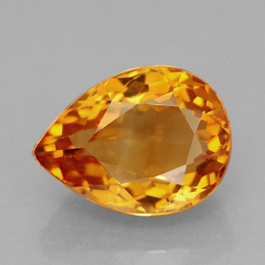 Citrino laranja natural 3,25ct, formato de pêra, VVS
