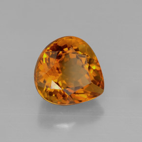 Citrino laranja natural 3,16ct, formato de pêra, VVS