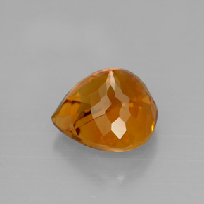 Citrino laranja natural 3,16ct, formato de pêra, VVS