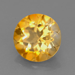 Citrino amarelo natural 2,20ct, corte redondo, VVS