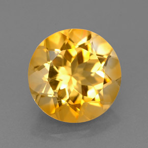 Citrino amarelo natural 2,20ct, corte redondo, VVS