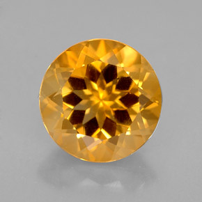 Citrino amarelo natural 2,38ct, corte redondo, VVS-VS