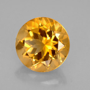 Citrino amarelo natural 2,38ct, corte redondo, VVS-VS