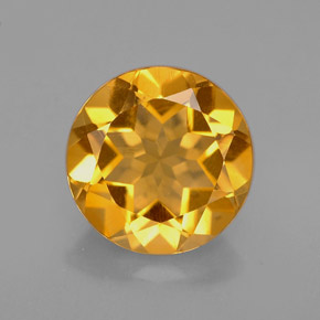 Citrino amarelo natural 2,16ct, corte redondo, VVS-VS