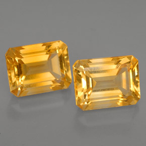 Pedras preciosas de citrino amarelo natural de  ct, corte esmeralda, VVS
