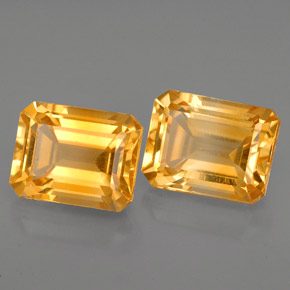 Pedras preciosas de citrino amarelo natural de  ct, corte esmeralda, VVS