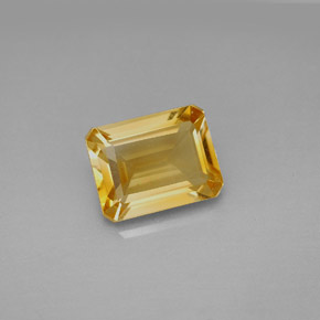 Citrino amarelo natural 2,09ct, corte esmeralda, VVS