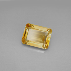 Citrino amarelo natural 2,09ct, corte esmeralda, VVS