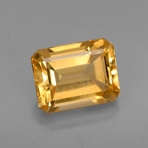 Citrino amarelo natural 2,41ct, corte esmeralda, VS