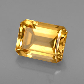 Citrino amarelo natural 2,41ct, corte esmeralda, VS