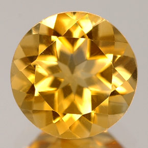 Citrino amarelo natural 1,65ct, corte redondo, VVS