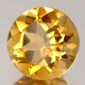 Citrino amarelo natural 1,65ct, corte redondo, VVS