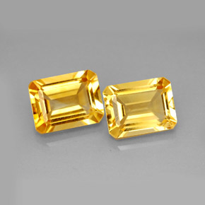 Pedras preciosas de citrino amarelo natural de  ct, corte esmeralda, VVS