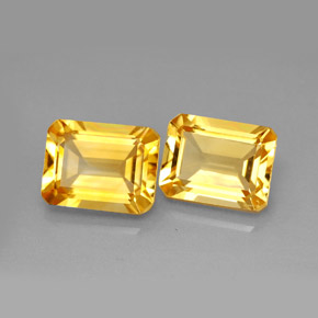Pedras preciosas de citrino amarelo natural de  ct, corte esmeralda, VVS