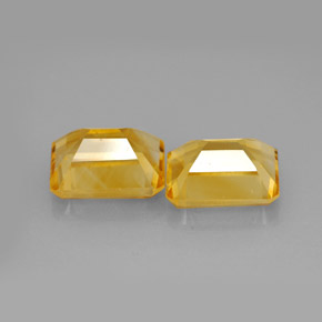 Pedras preciosas de citrino amarelo natural de  ct, corte esmeralda, VVS