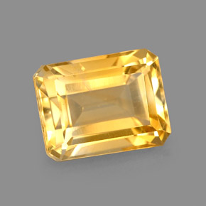 Citrino amarelo natural 2,47ct, corte esmeralda, VS-SI