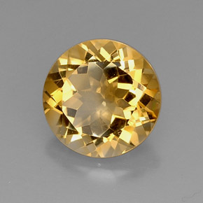 Citrino amarelo natural 7,05ct, corte redondo, VVS