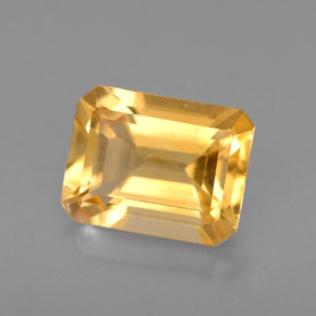 Citrino amarelo natural 1,95ct, corte esmeralda, VS