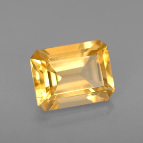 Citrino amarelo natural 1,95ct, corte esmeralda, VS