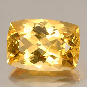 Citrino amarelo natural 12,60ct, almofada cortada, VVS-VS
