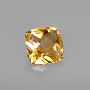 Citrino amarelo natural 1,30ct, almofada cortada, VVS