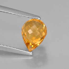 Citrino amarelo natural 1,76ct, briolete, VS