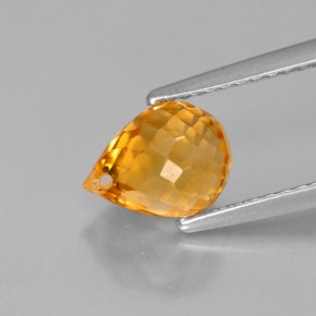 Citrino amarelo natural 1,76ct, briolete, VS