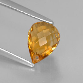 Citrino amarelo natural 1,96ct, briolete, VVS-VS