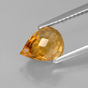 Citrino amarelo natural 1,96ct, briolete, VVS-VS