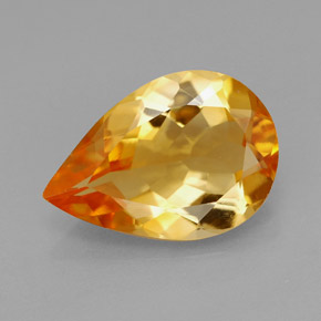 Citrino laranja natural 2,77ct, formato de pêra, IF