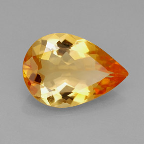 Citrino laranja natural 2,77ct, formato de pêra, IF