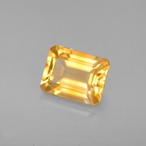 Citrino amarelo natural 2,22ct, corte esmeralda, VVS-VS