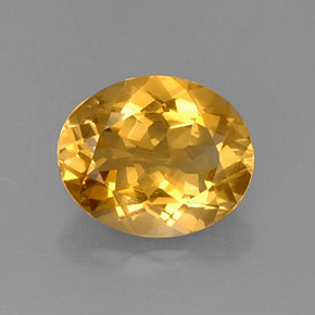 Citrino amarelo natural 3,95ct, corte oval, VVS